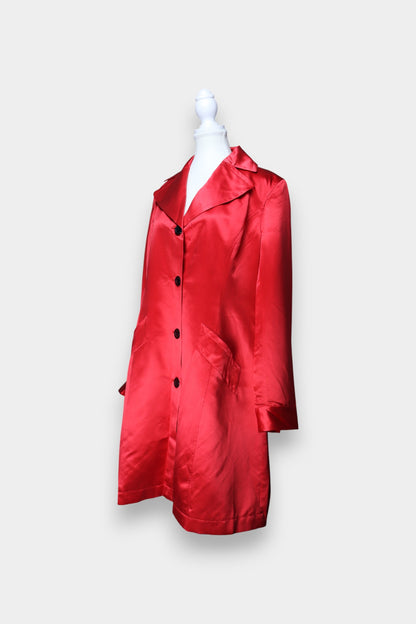 Mulberry Silk Satin Trench Coat