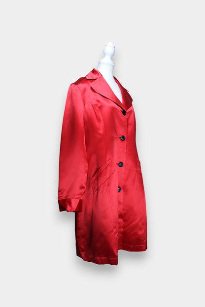 Mulberry Silk Satin Trench Coat