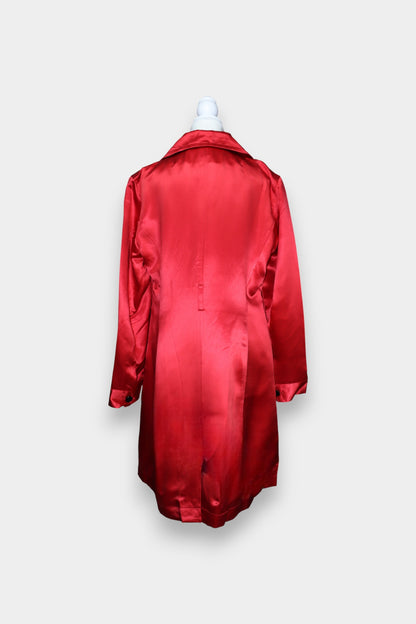 Mulberry Silk Satin Trench Coat