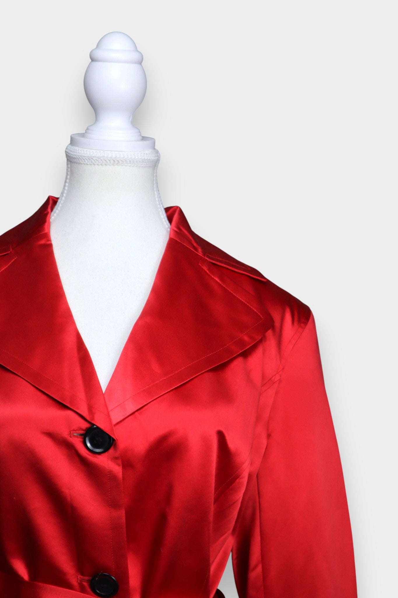 Mulberry Silk Satin Trench Coat