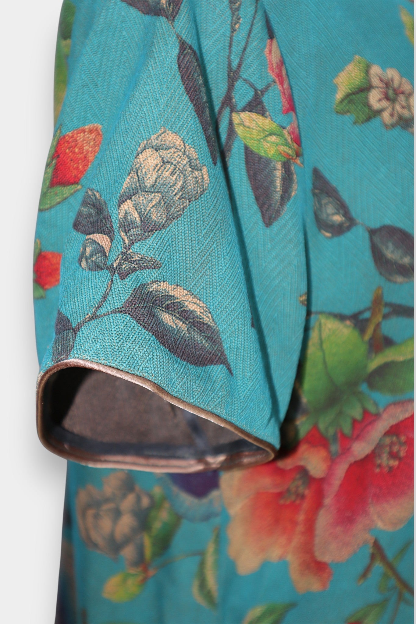 Gambiered Guangdong Gauze Silk Floral Relaxed Dress