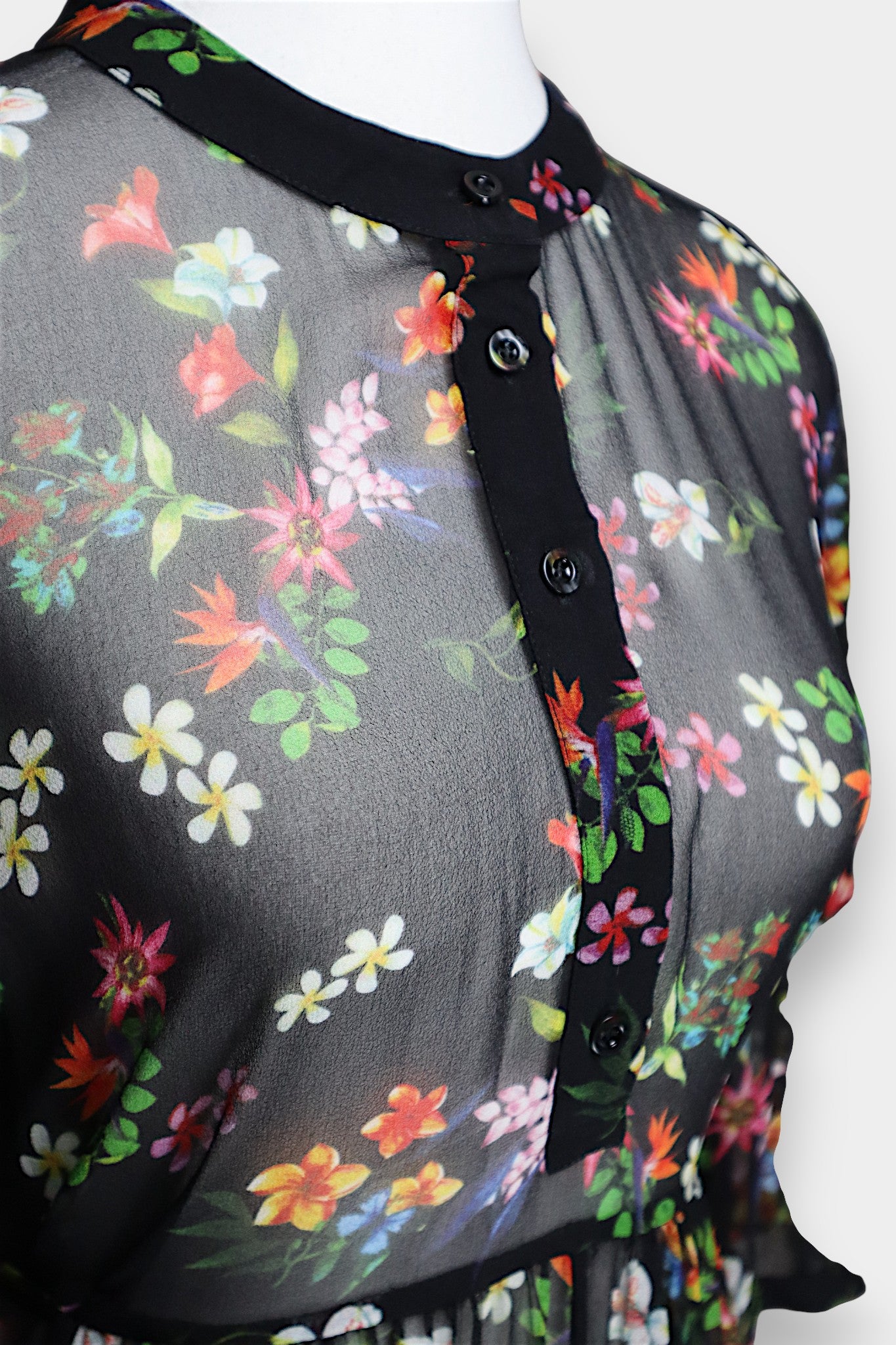 Mulberry Silk Sheer Floral Maxi Dress
