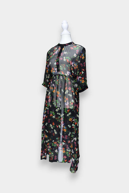 Mulberry Silk Sheer Floral Maxi Dress