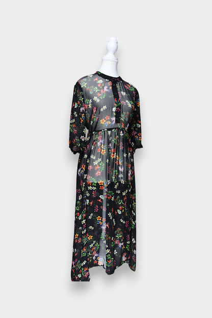 Mulberry Silk Sheer Floral Maxi Dress