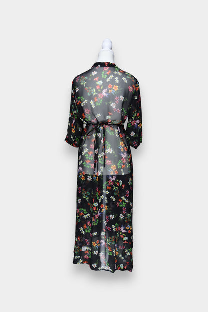 Mulberry Silk Sheer Floral Maxi Dress