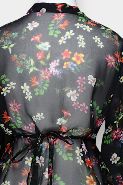 Mulberry Silk Sheer Floral Maxi Dress