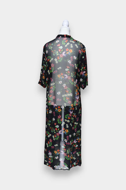 Mulberry Silk Sheer Floral Maxi Dress