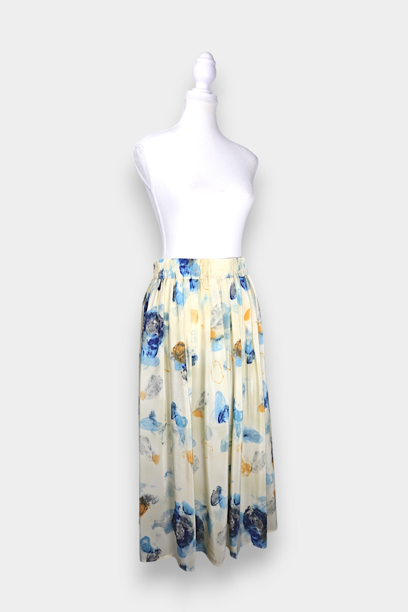 Mulberry-Silk-A-Line-Skirt-Abstract-Blue-Butterfly-Print