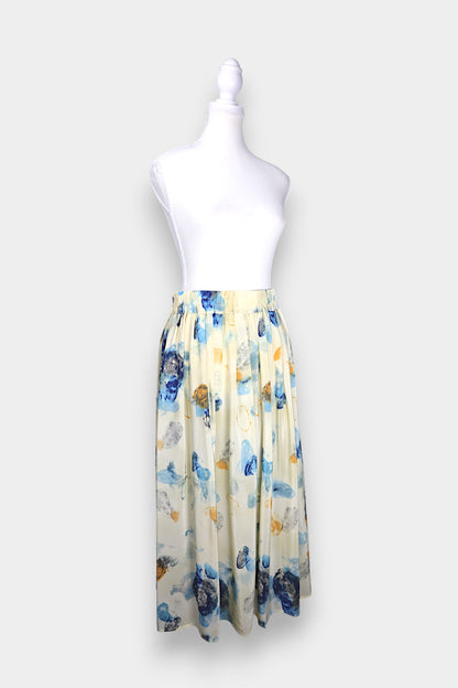 Mulberry-Silk-A-Line-Skirt-Abstract-Blue-Butterfly-Print