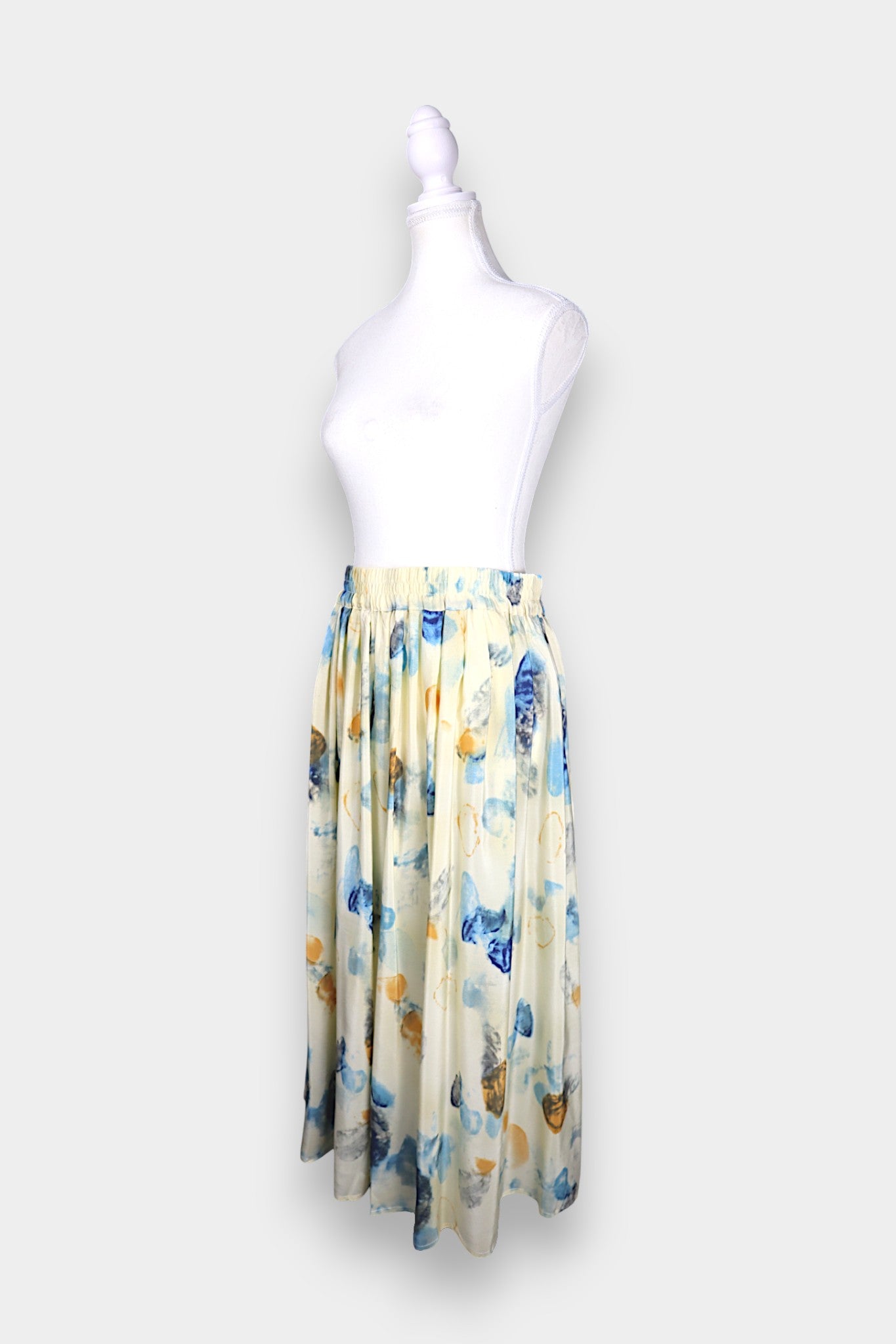 Mulberry-Silk-A-Line-Skirt-Abstract-Blue-Butterfly-Print
