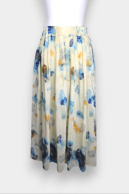 Mulberry-Silk-A-Line-Skirt-Abstract-Blue-Butterfly-Print