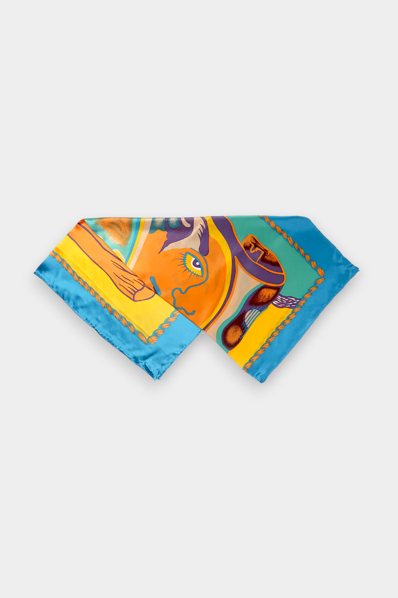 Mulberry-Silk-Abstract-Surrealist-Visage-Print-Scarf-Artistic-Design