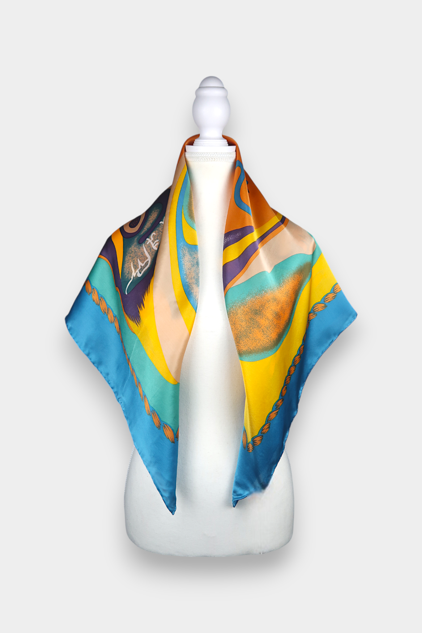 Mulberry-Silk-Abstract-Surrealist-Visage-Print-Scarf-Artistic-Design