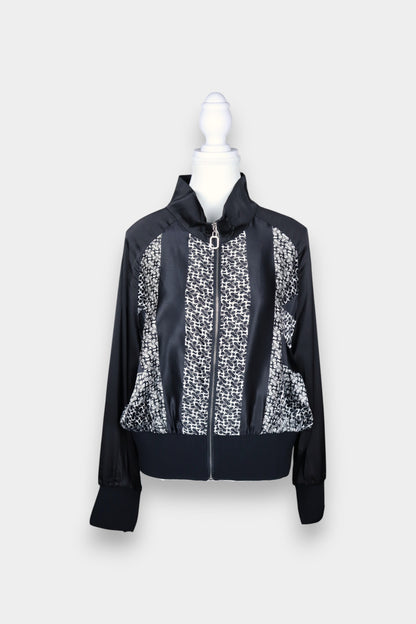 Mulberry Silk Zip-Up Bomber Jacket