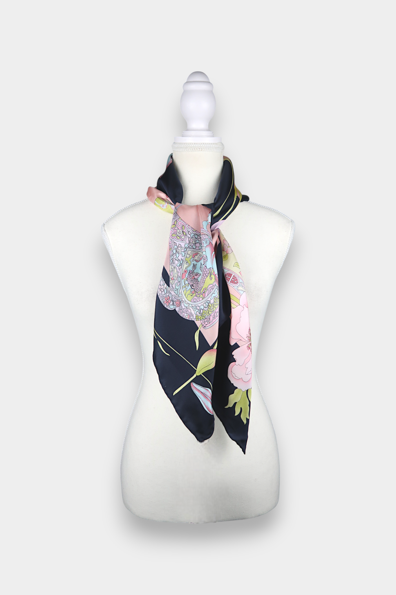 Mulberry-Silk-Chinoiserie-Antiques-Floral-Print-Scarf-Luxury