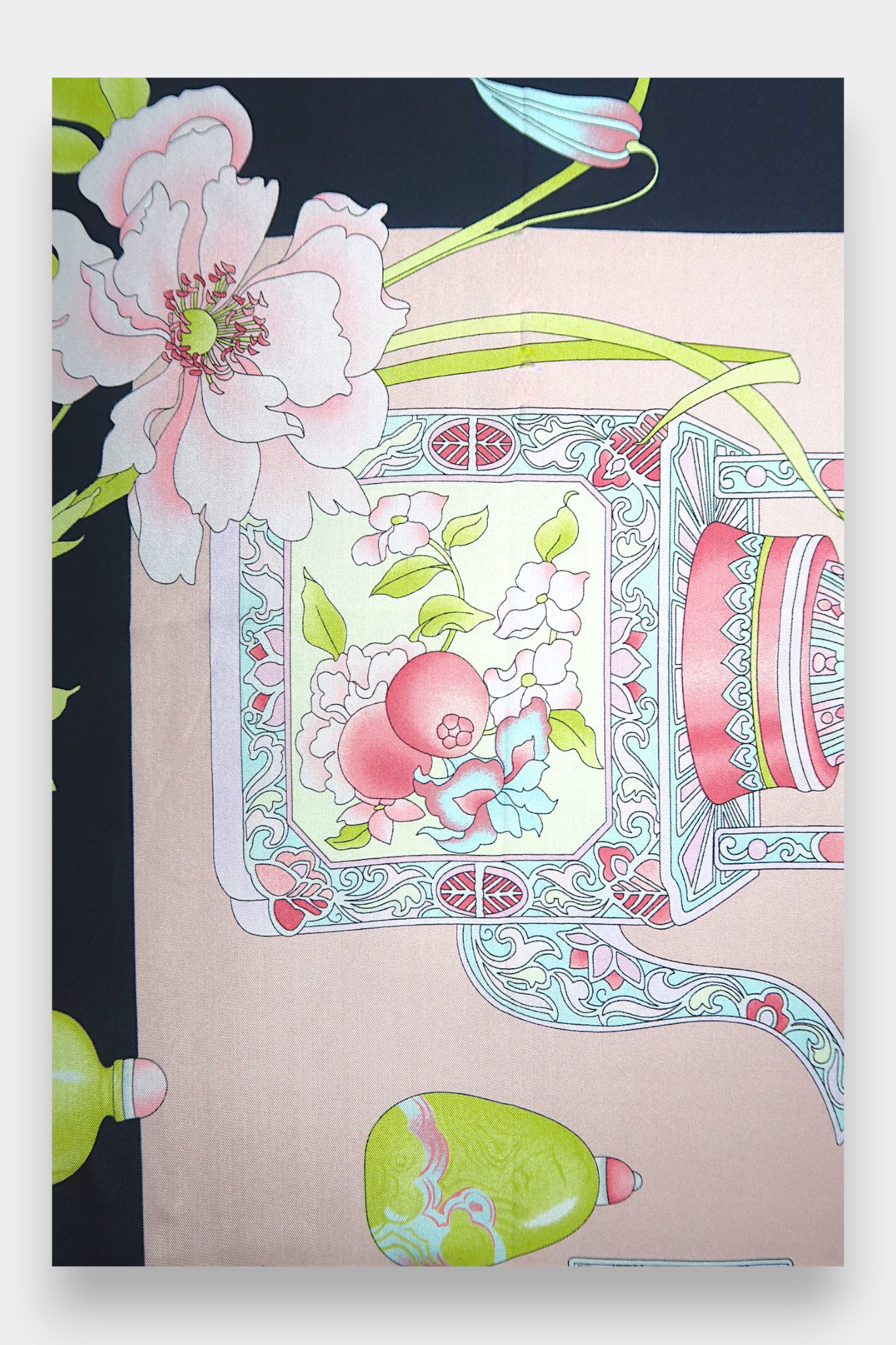 Mulberry-Silk-Chinoiserie-Antiques-Floral-Print-Scarf-Luxury