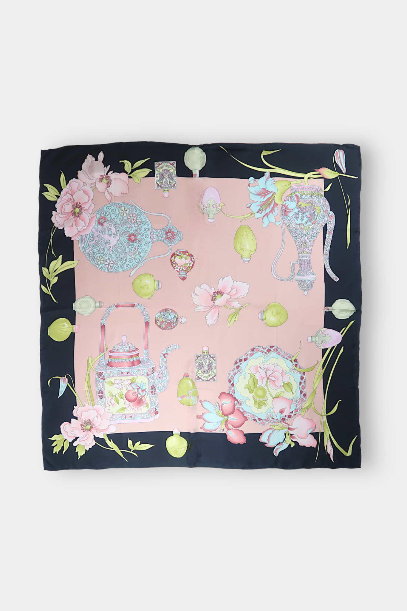 Mulberry-Silk-Chinoiserie-Antiques-Floral-Print-Scarf-Luxury