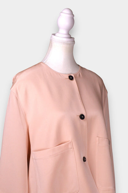 Mulberry-Silk-Cropped-Jacket-Baby-Pink-Round-Neck-Details