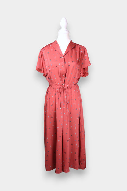 Mulberry Silk Geometric-Print Midi Dress