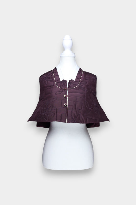 Mulberry Silk Quilted Cropped Vest