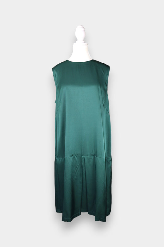 Mulberry Silk Satin Sleeveless Shift Dress