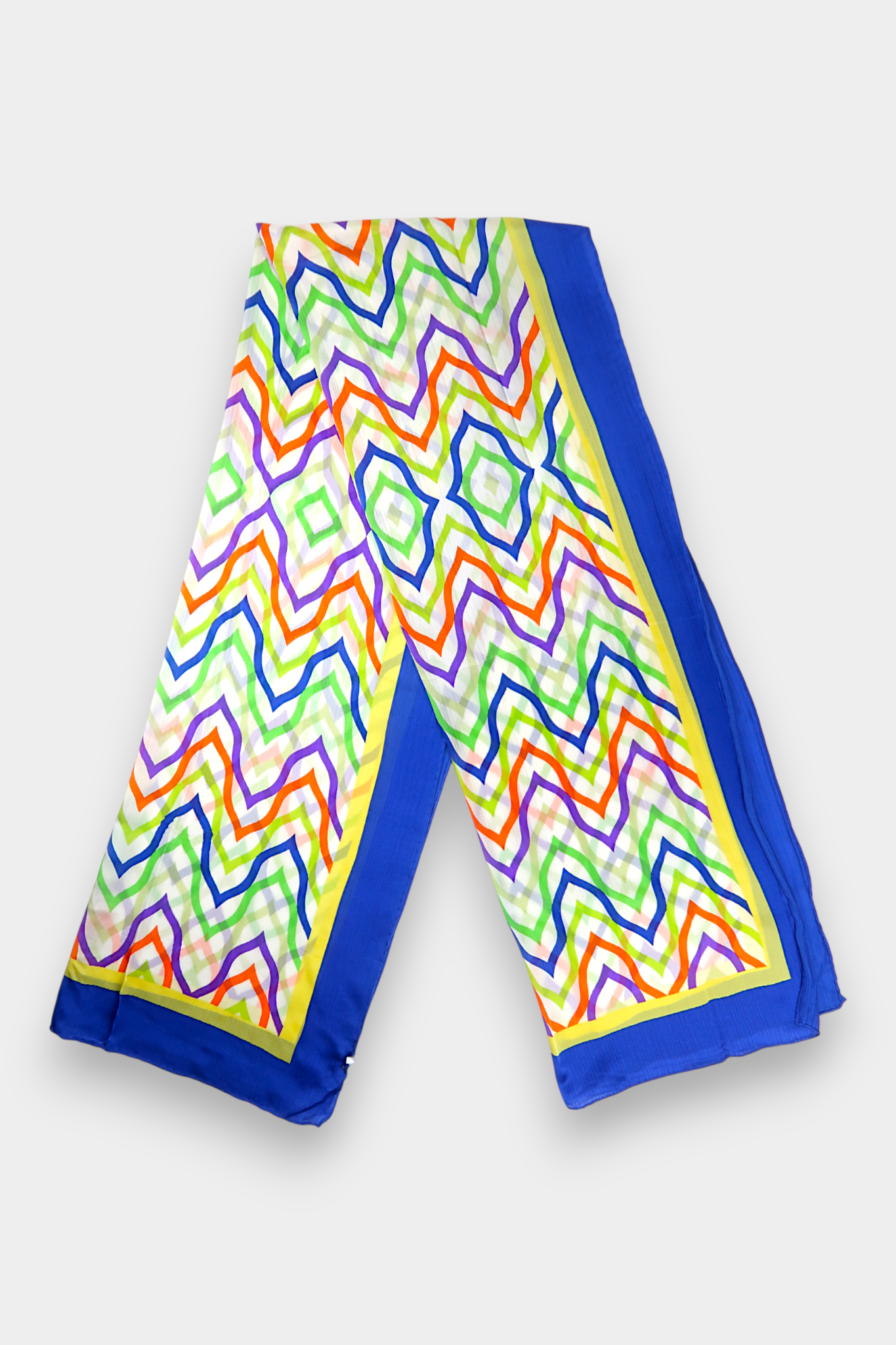 Mulberry-Silk-Scarf-Missoni-Style-Wavy-Chevron-Multi-colored