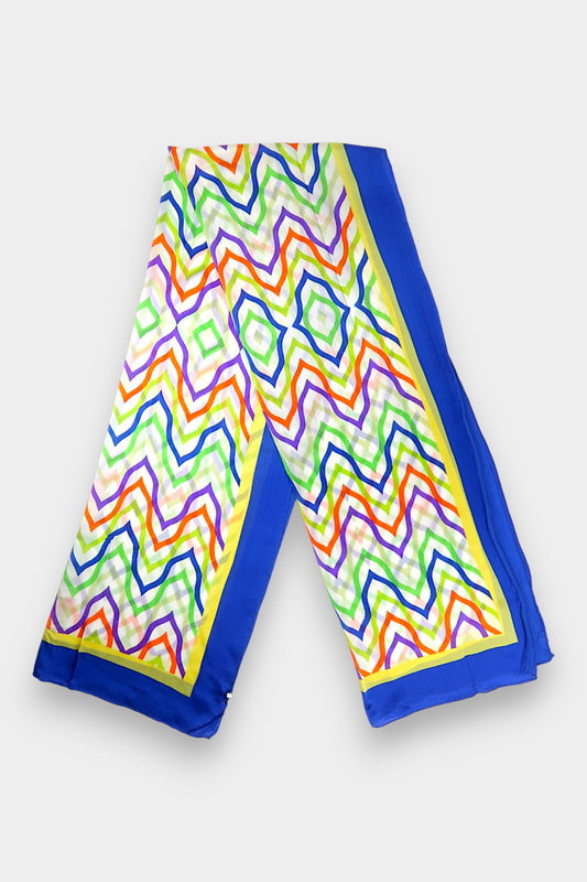 Mulberry-Silk-Scarf-Missoni-Style-Wavy-Chevron-Multi-colored