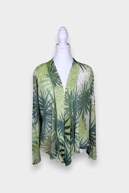 Mulberry Silk Tropical Print Lightweight Blouse