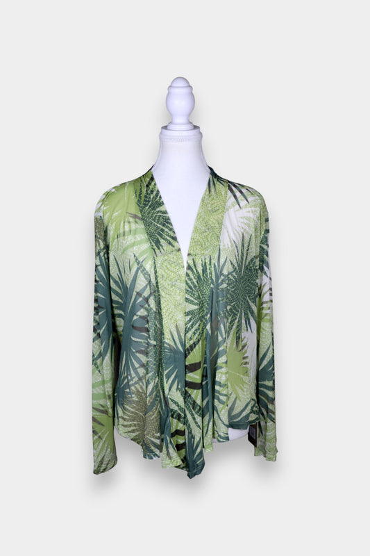 Mulberry Silk Tropical Print Lightweight Blouse