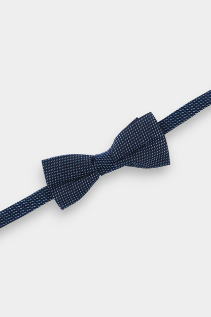 Navy-Blue-White-Polka-Dot-Silk-Bow-Tie-Pre-Tied