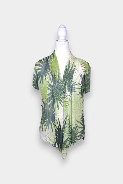 Mulberry Silk Tropical Print Blouse