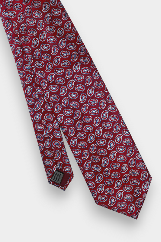 Song-Dynasty-Brocade-Silk-Classic-Tie-Deep-Red-Micro-Paisley