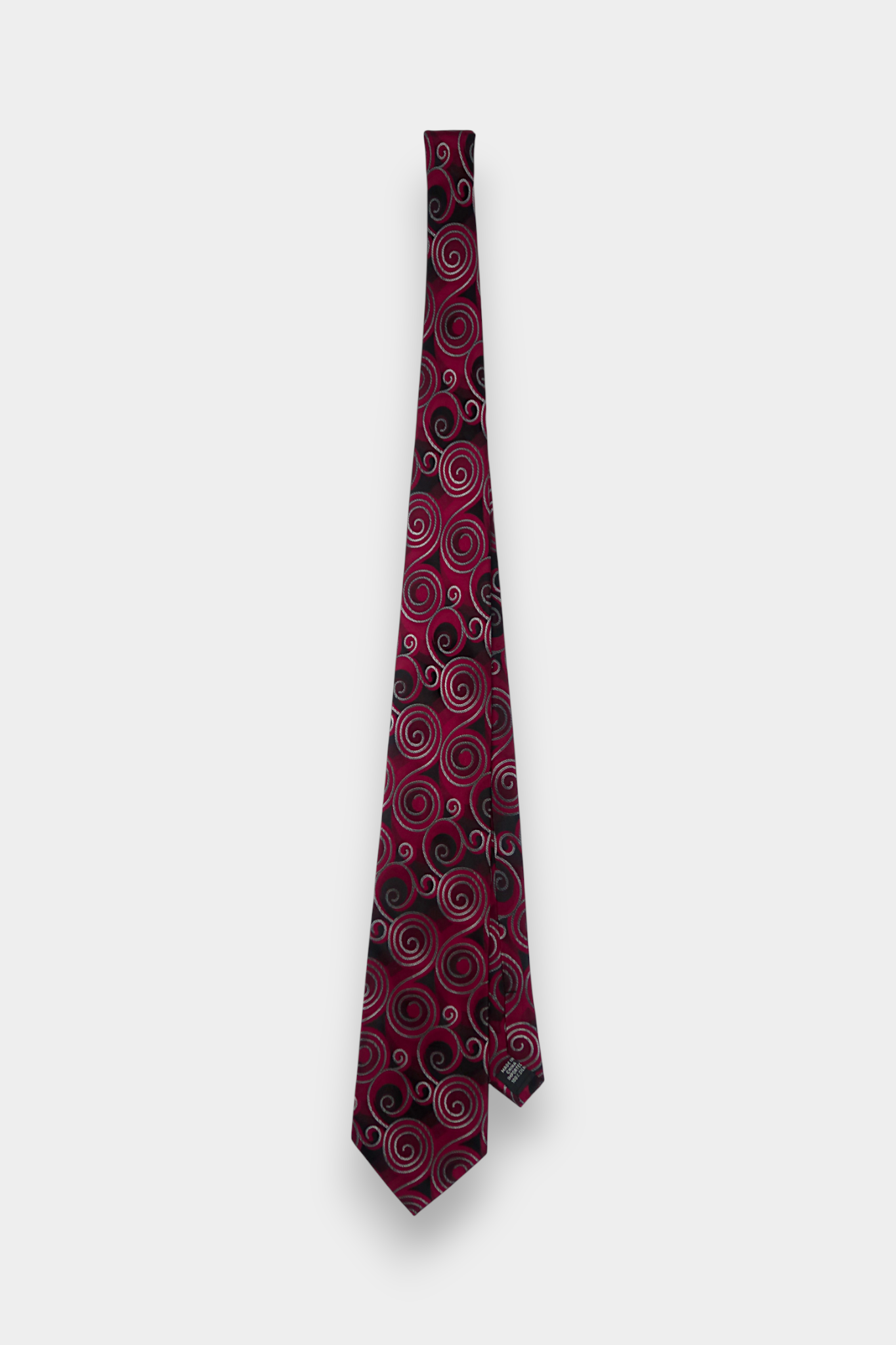 Song-Dynasty-Brocade-Silk-Classic-Tie-Red-Black-Swirl-Jacquard