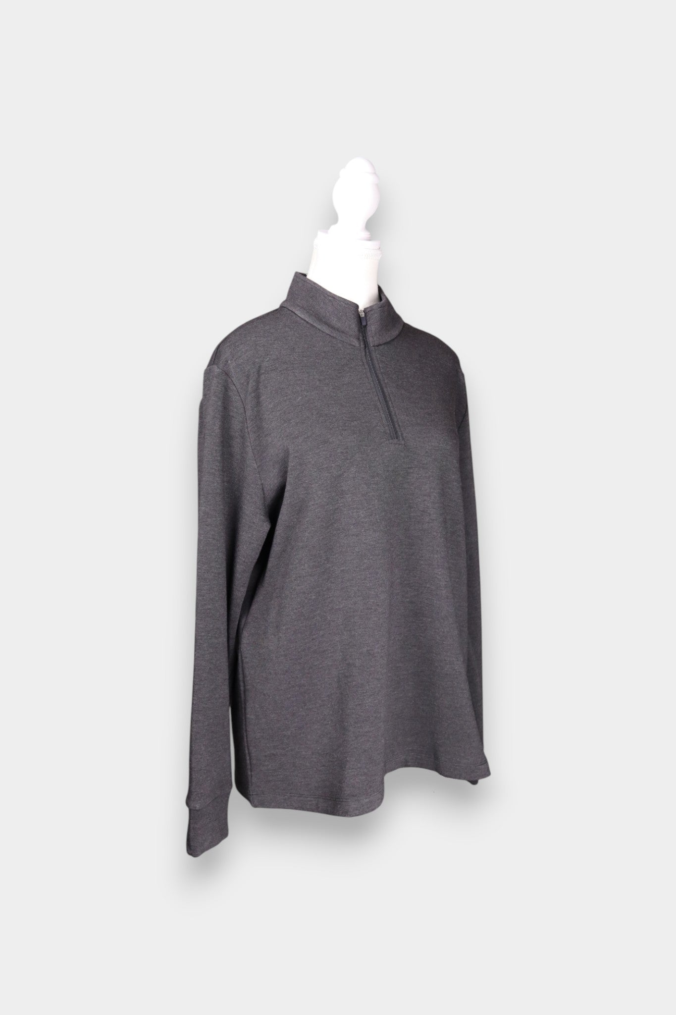 Tussah-Silk-Wool-Blend-Relaxed-Fit-Sweatshirt-Dark-Gray-Side-Look