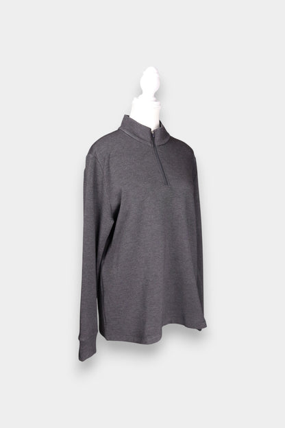 Tussah-Silk-Wool-Blend-Relaxed-Fit-Sweatshirt-Dark-Gray-Side-Look