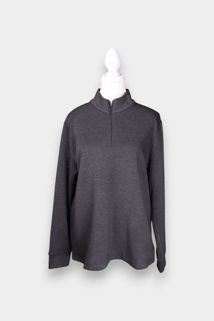 Tussah-Silk-Wool-Blend-Relaxed-Fit-Sweatshirt-Dark-Gray-Front-Look