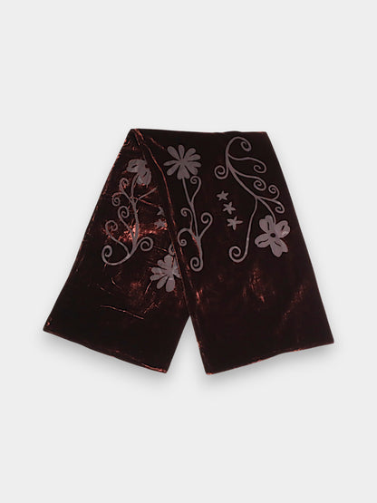 Mulberry Silk Velvet Floral Scarf