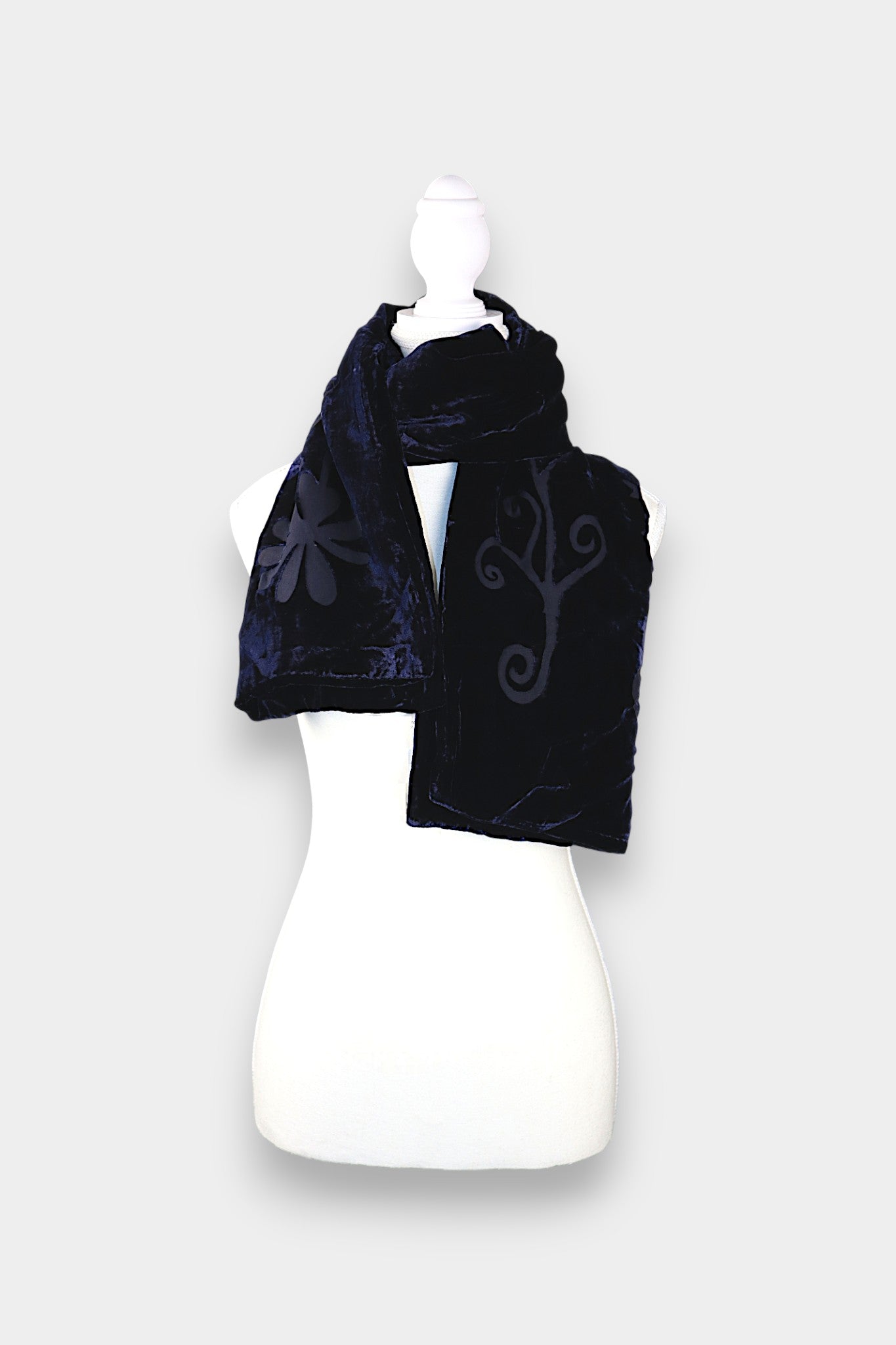 Mulberry Silk Velvet Floral Scarf