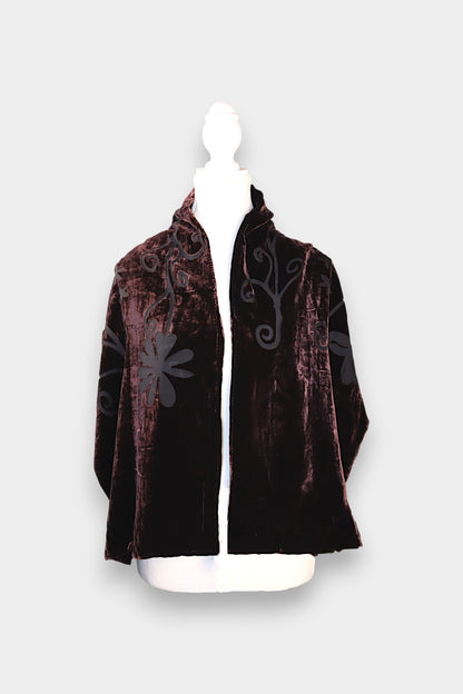 Mulberry Silk Velvet Floral Scarf