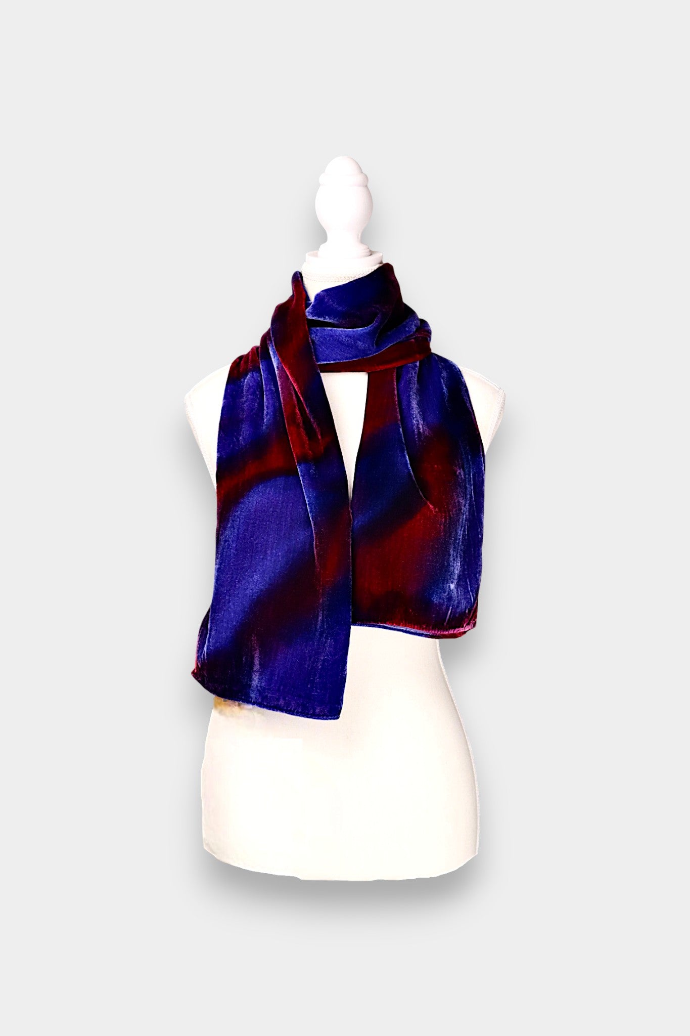Mulberry Silk Velvet Abstract Scarf