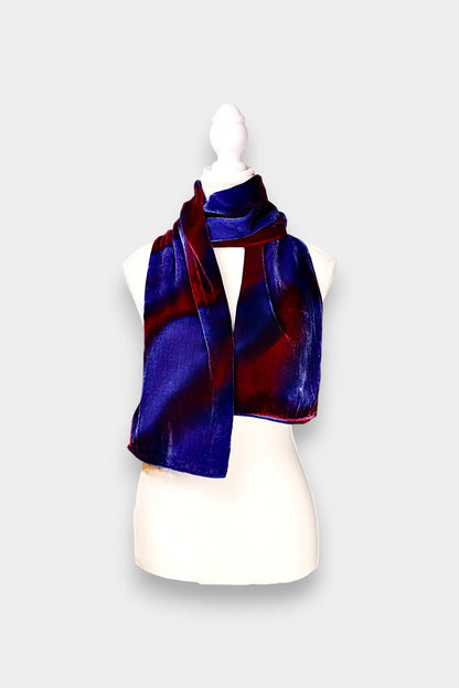 Mulberry Silk Velvet Abstract Scarf